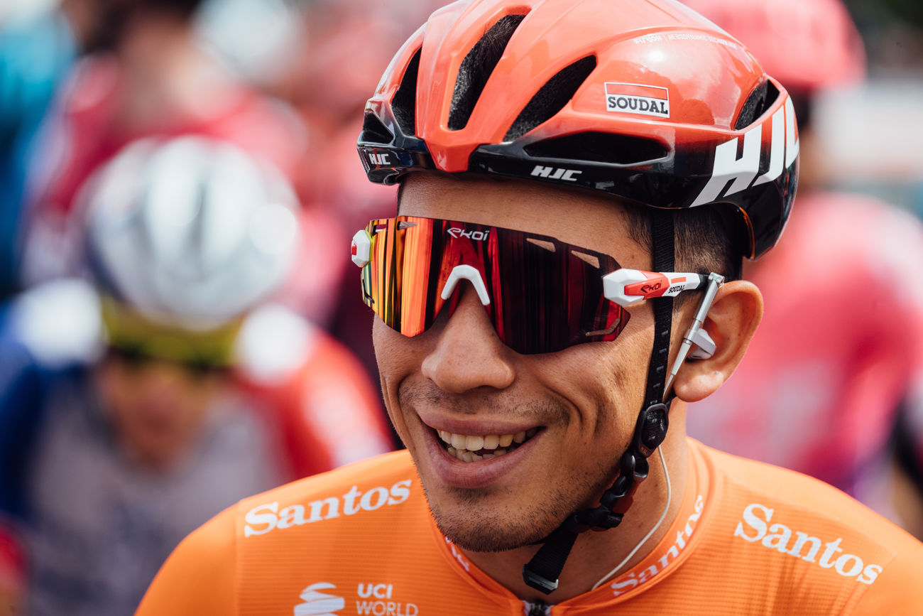 Caleb Ewan in the Santos Leaders Jersey at the 2020 Santos Tour Down Under